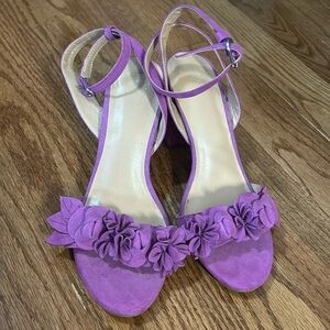 Pinkish purple ankle sandals